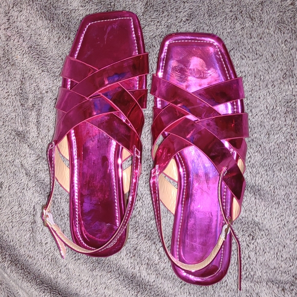 👣Metallic Slingback Sandals (Fuchsia) footwear - Picture 12 of 16